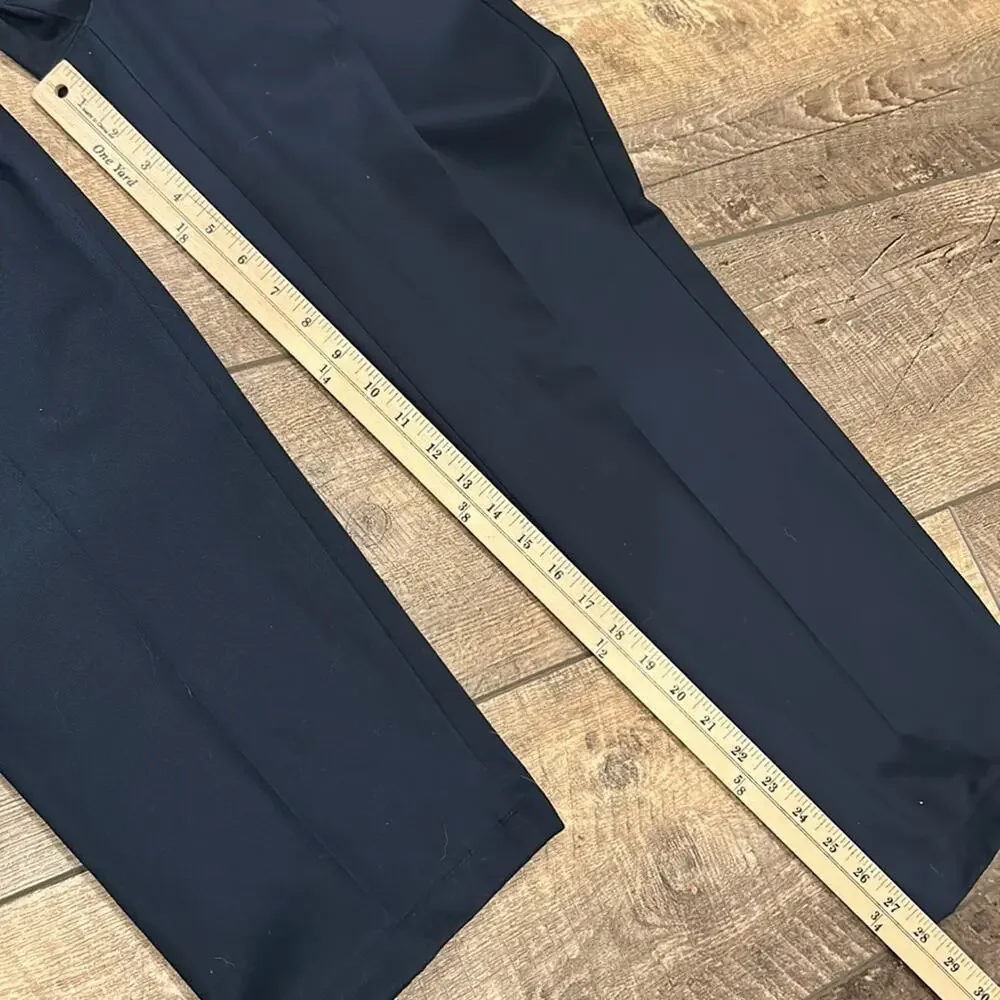 Lands' End Men's Tailored Fit Plain Front Pants Dark Navy Size 33